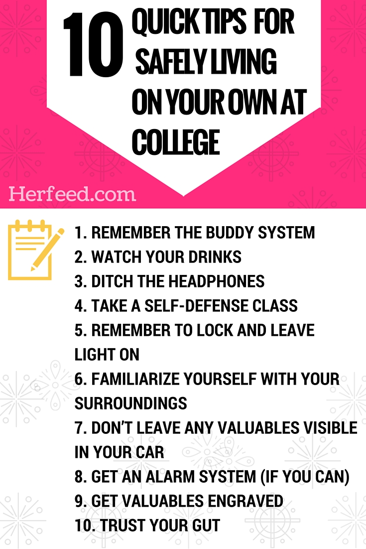 10 Quick Tips for Living Safely On Your Own at College