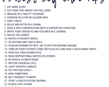 25 Best Self-Care Tips